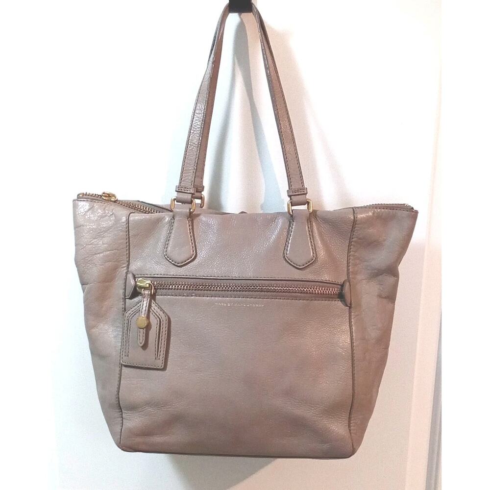 Marc By Marc Jacobs Taupe Leather Purse Hand Bag 16x12 Inches